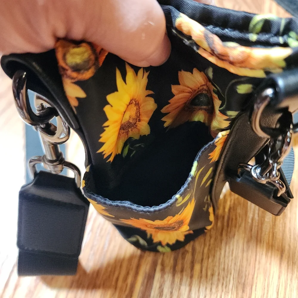 Crossbody Sunflower Water Bottle Bag Phone Holder Wallet Combo